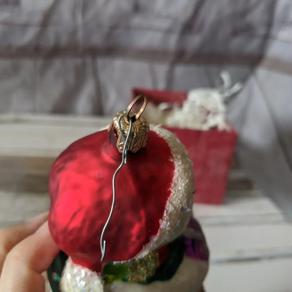 Hallmark 1999 Jolly Snowman Blown Glass Crown‎ Refl